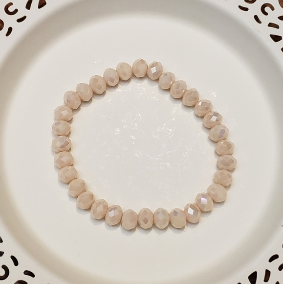 Two Stretchy Beaded Bracelets Baby Pink and Lavender - Picture 3 of 4